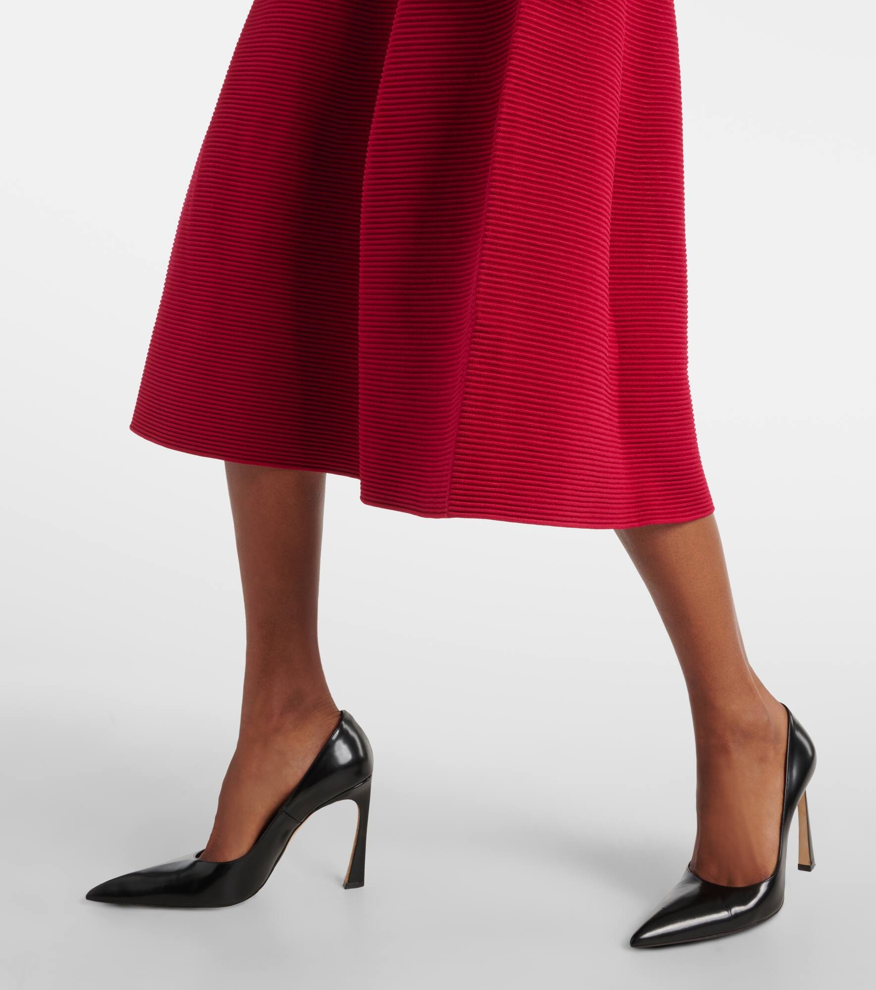 Jennifer ribbed-knit midi skirt - 5