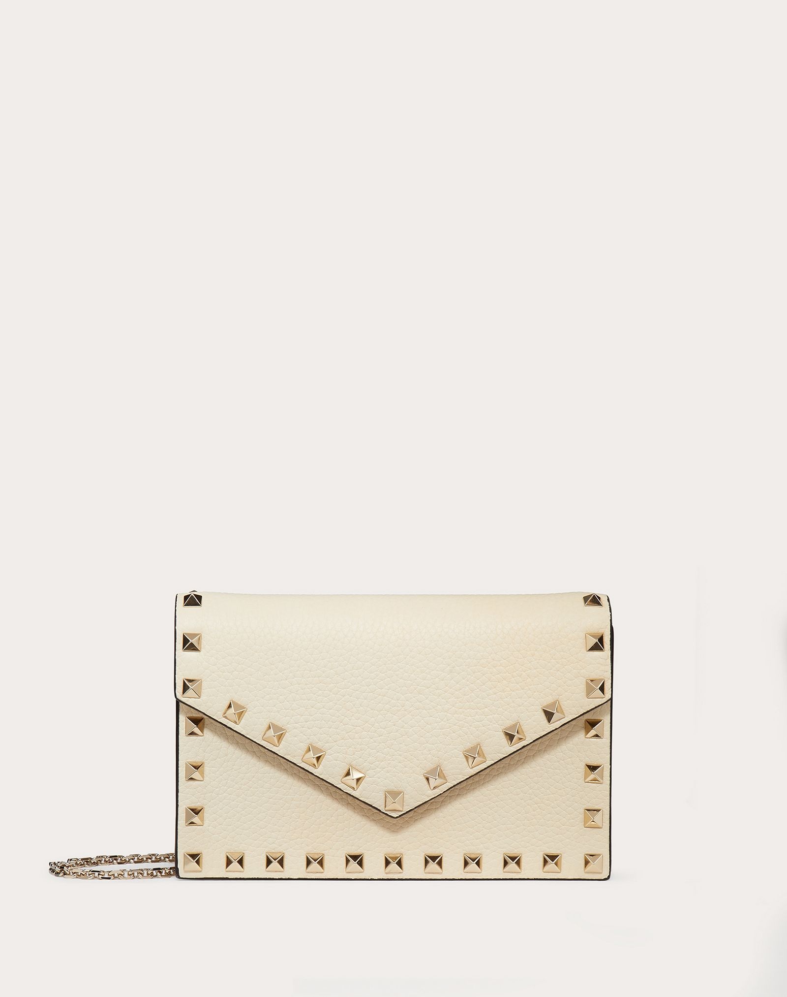 Rockstud Grainy Calfskin Chain Pouch - 1