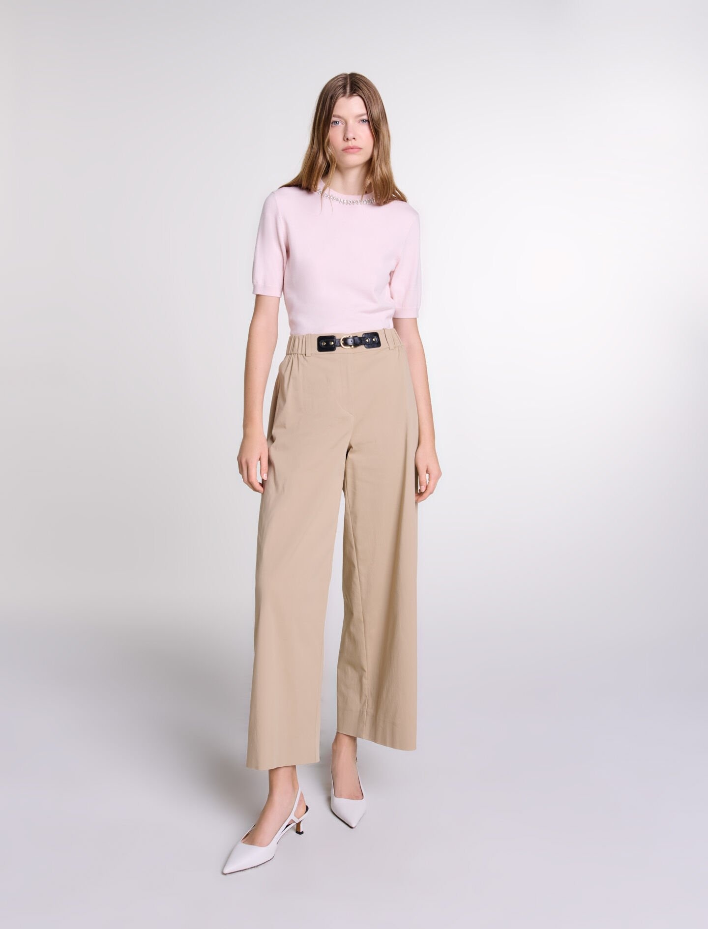 Wide-leg cotton trousers - 2