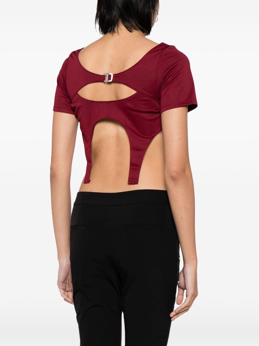 cropped asymmetric T-shirt - 4