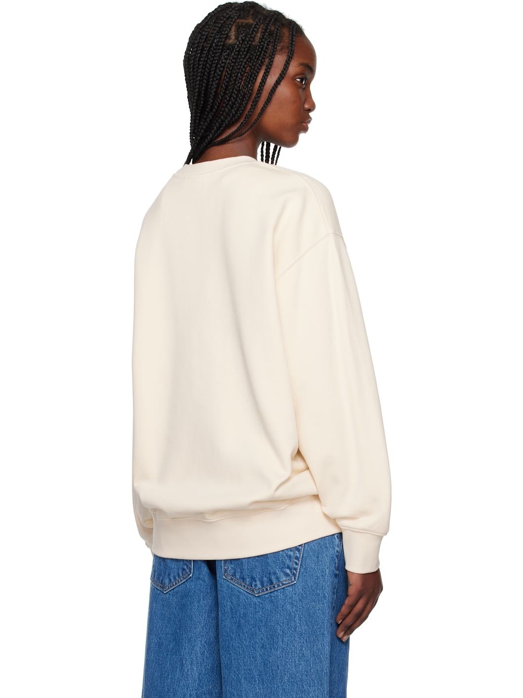 Beige Baby Fox Patch Oversize Sweatshirt - 3