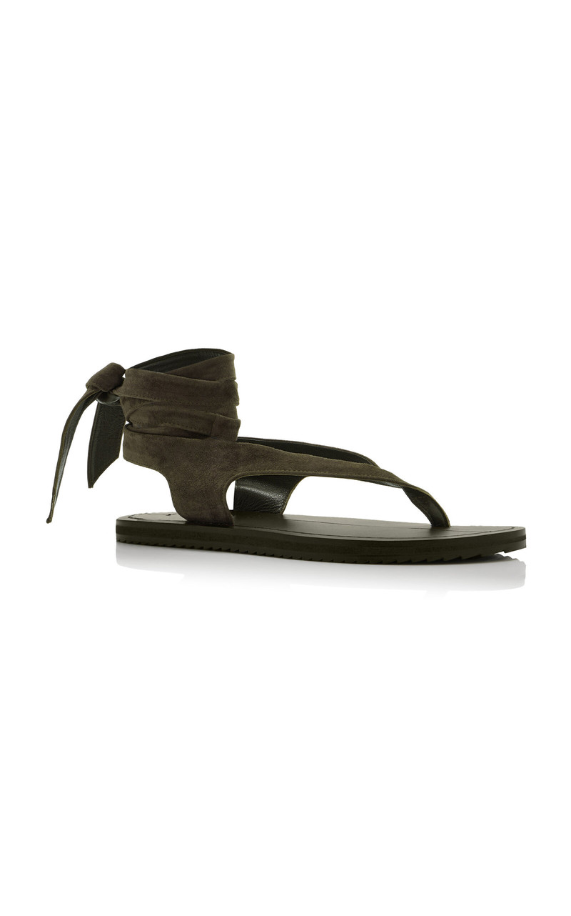 A.EMERY Elmer Lace-Up Suede Sandals olive outlook