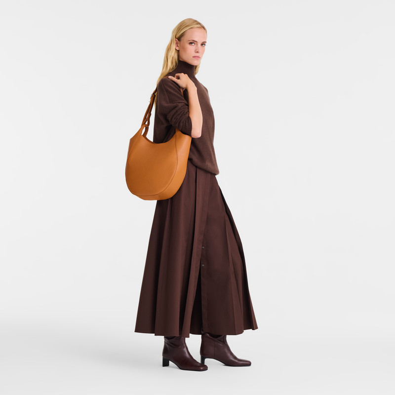 Longchamp Le Foulonné L Hobo bag Amber - Leather outlook