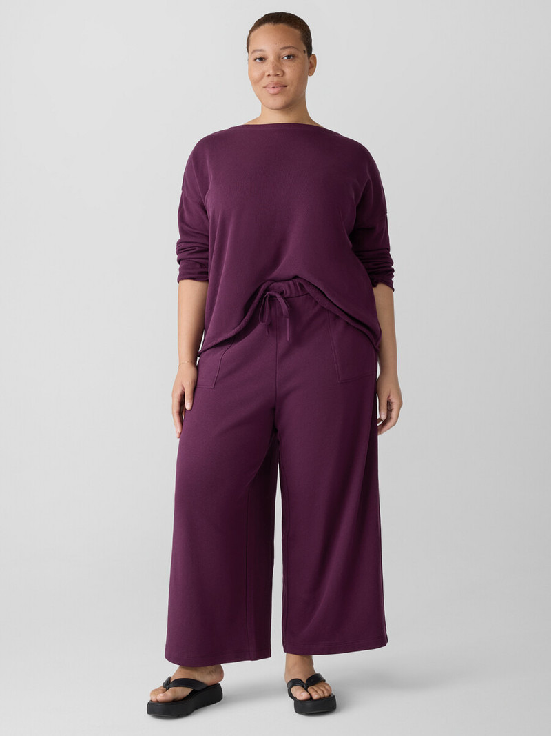 Lightweight Organic Cotton Terry Wide-Leg Pant 6