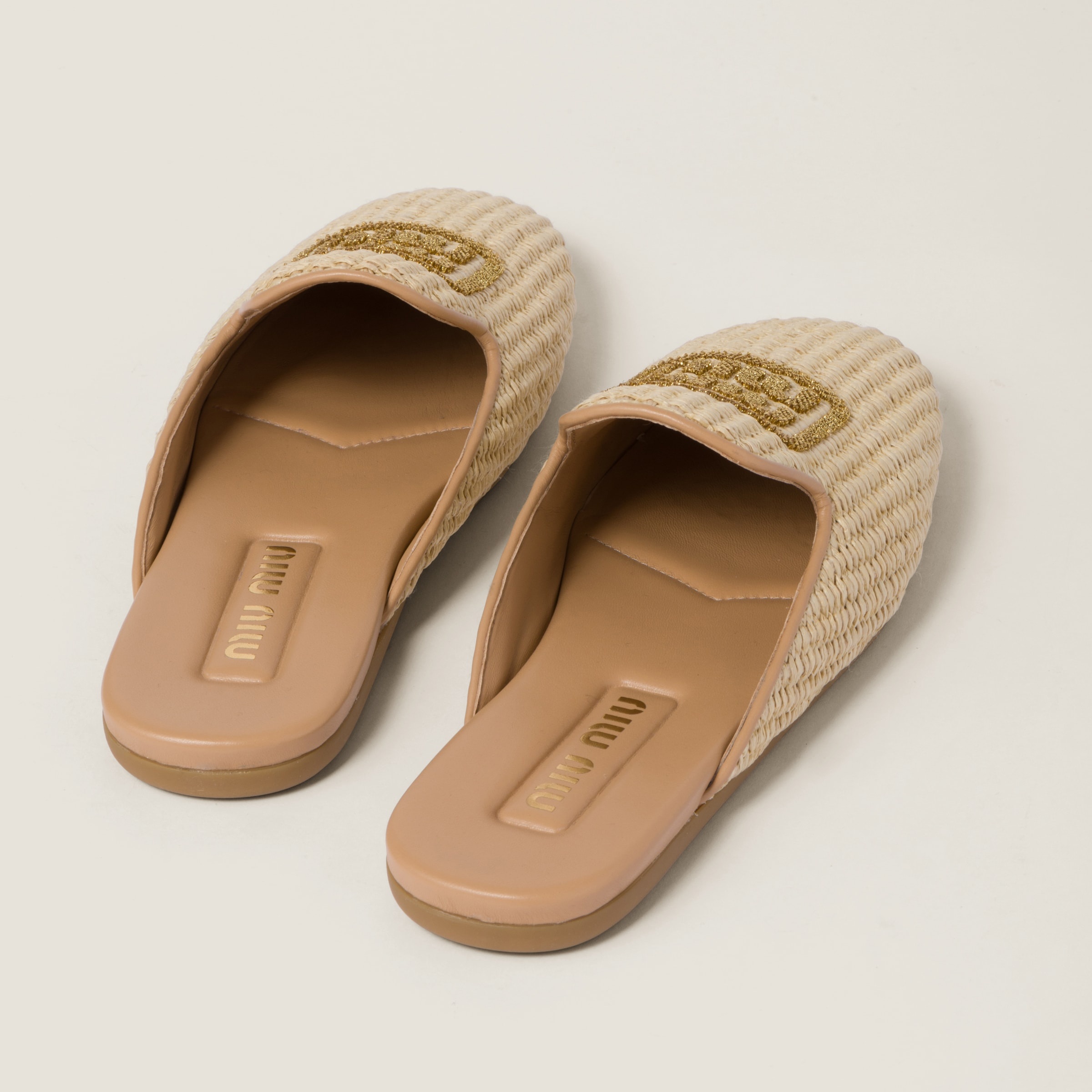 Raffia-effect slippers - 3