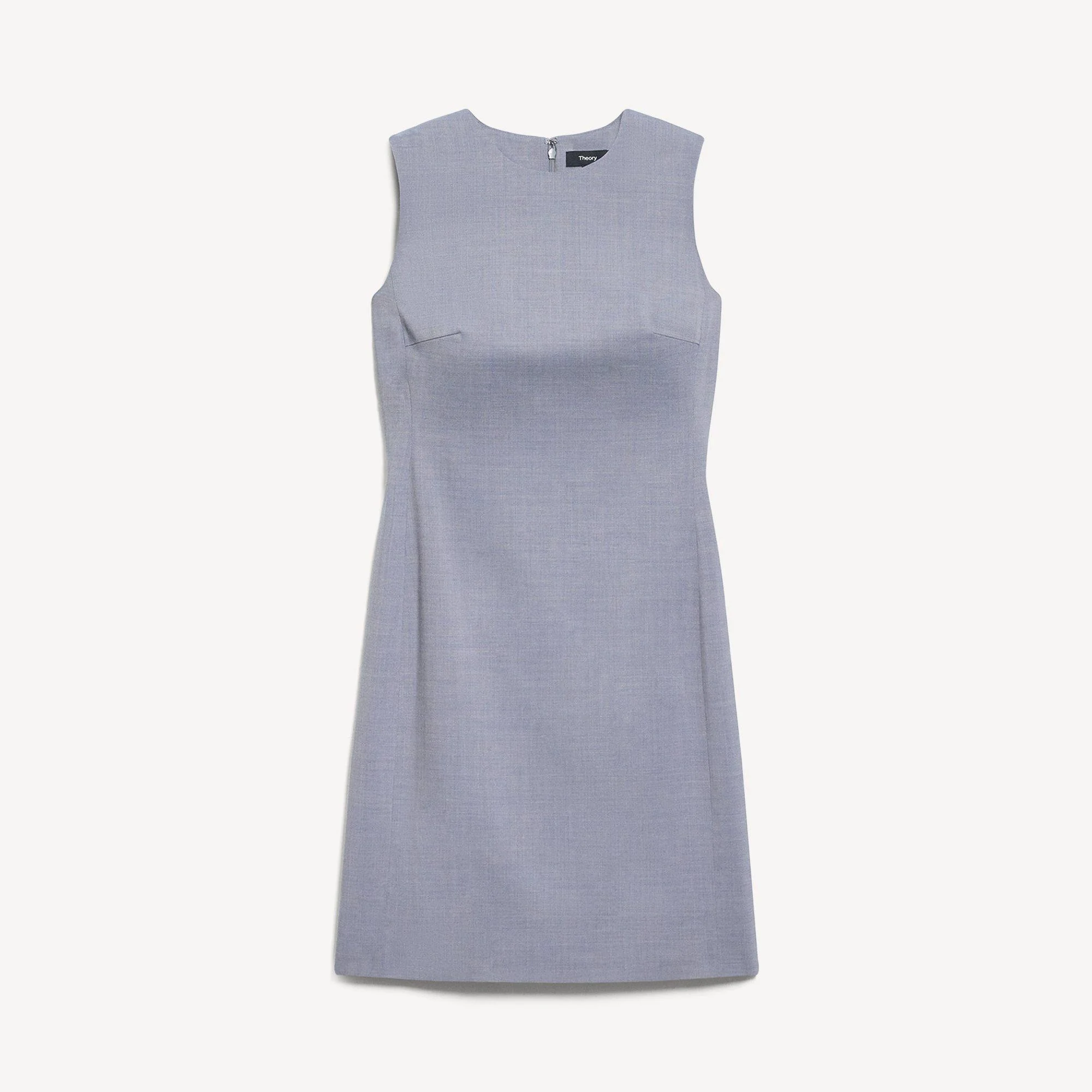Sleeveless Fitted Dress in Wool Gabardine - 1