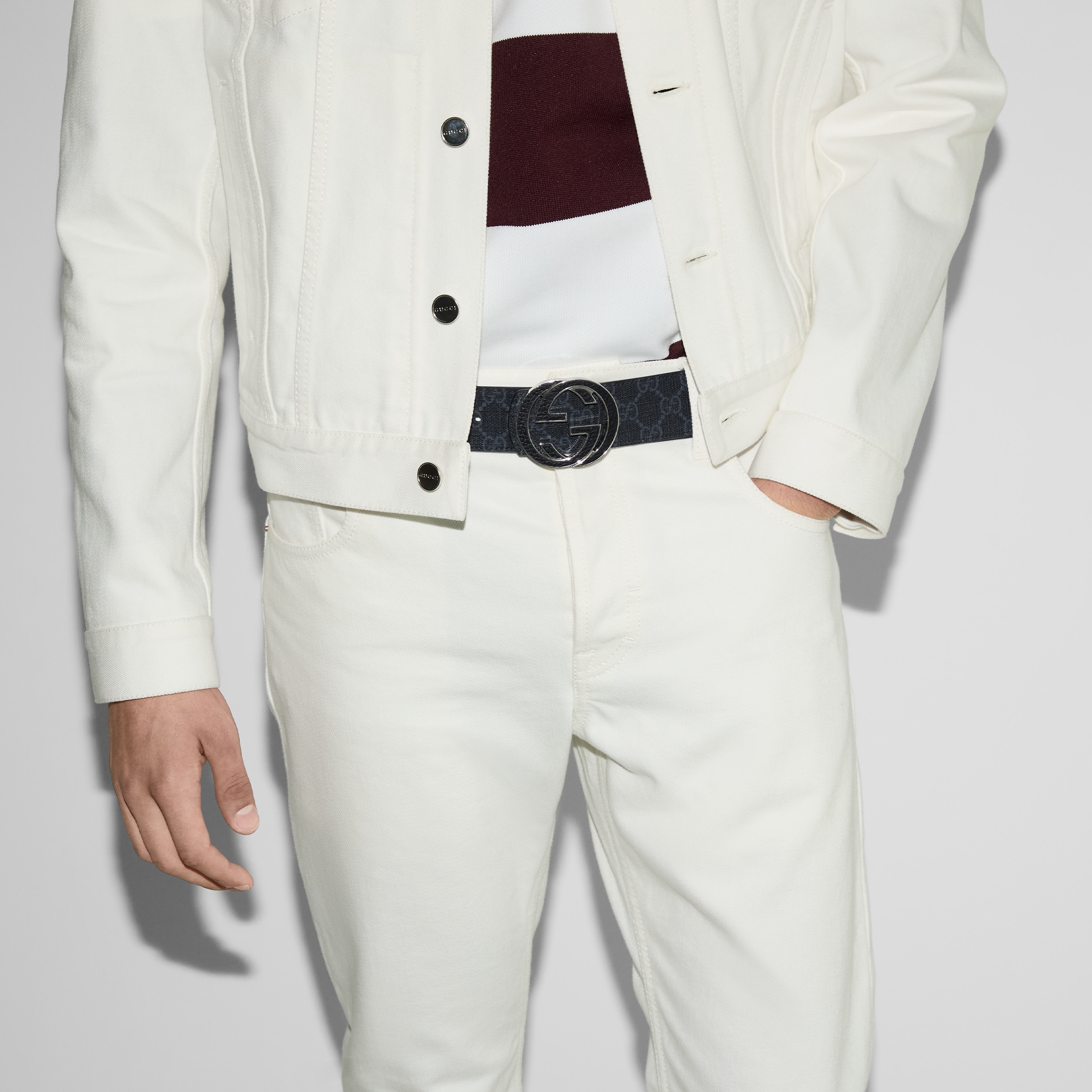 Reversible belt with Interlocking G buckle - 3