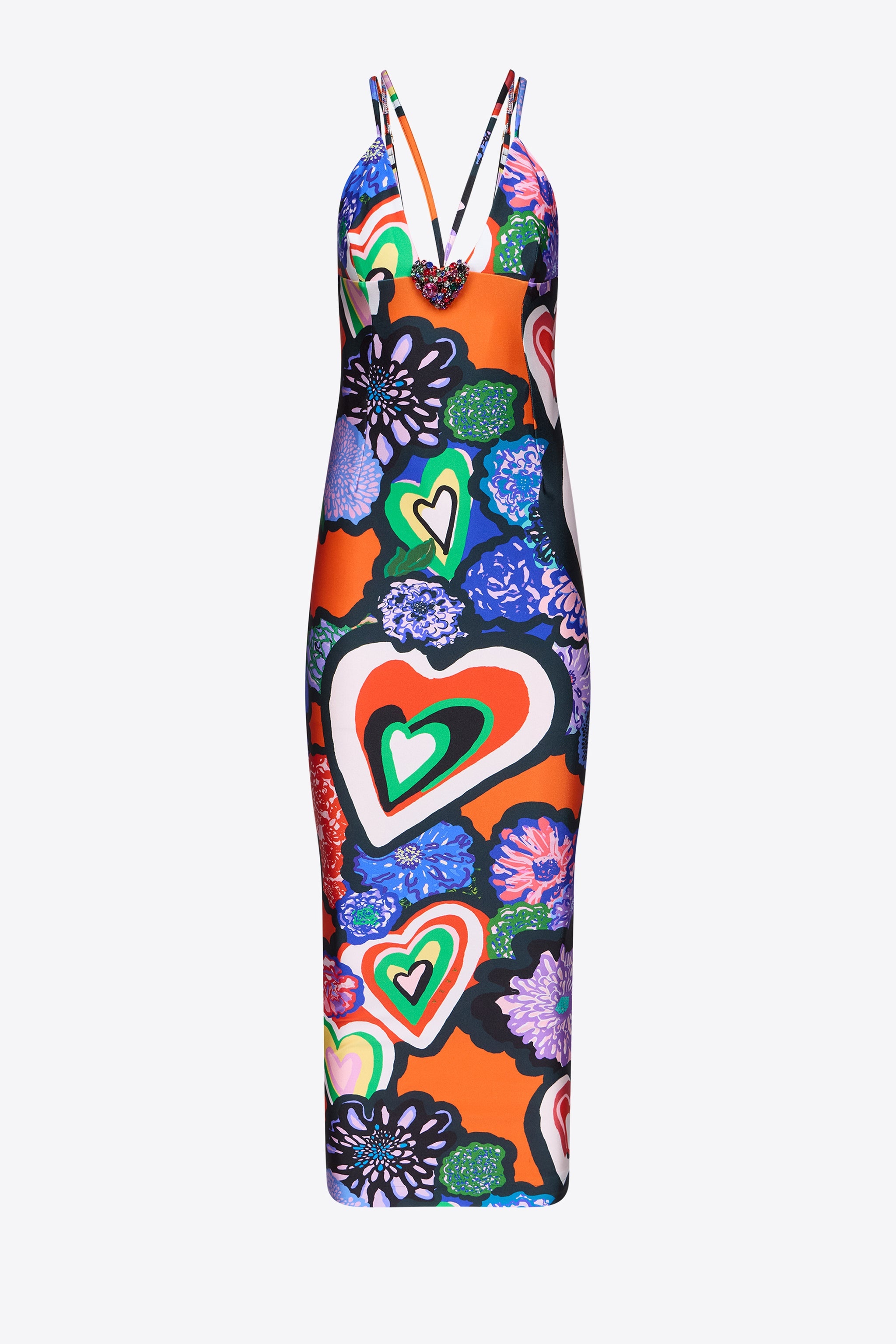 HEART PRINTED MAXI DRESS - 1