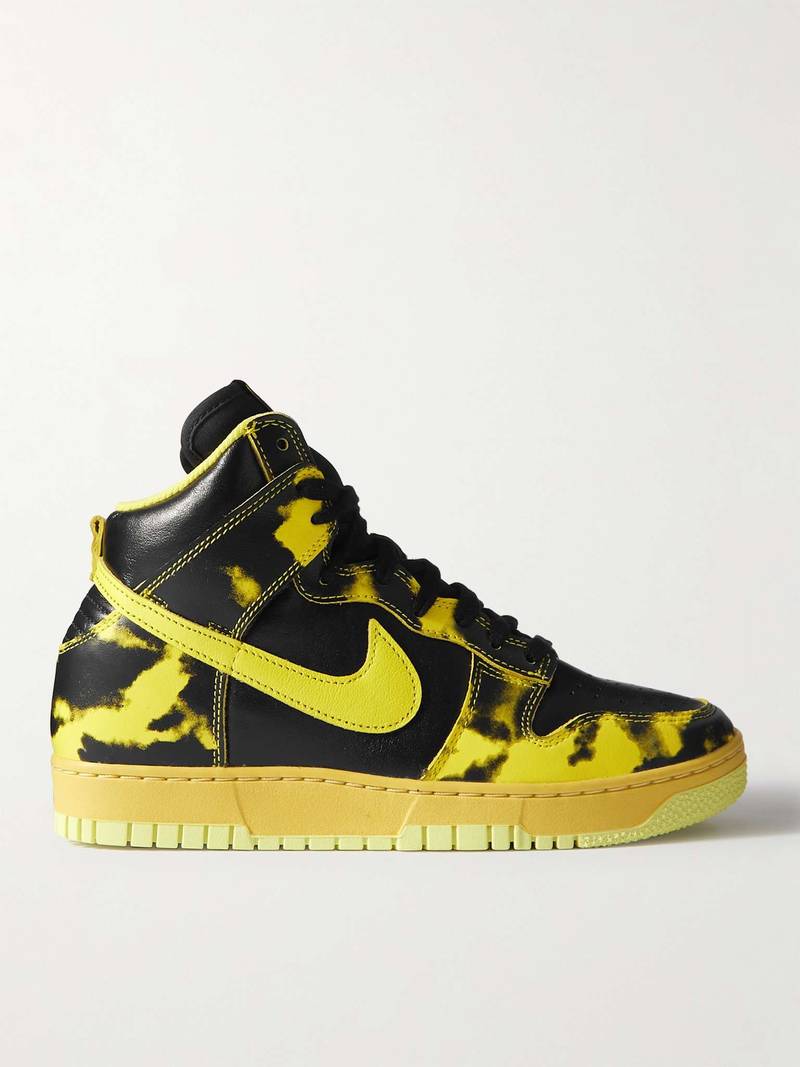 Dunk 1985 Printed Leather High Top Sneakers - 1