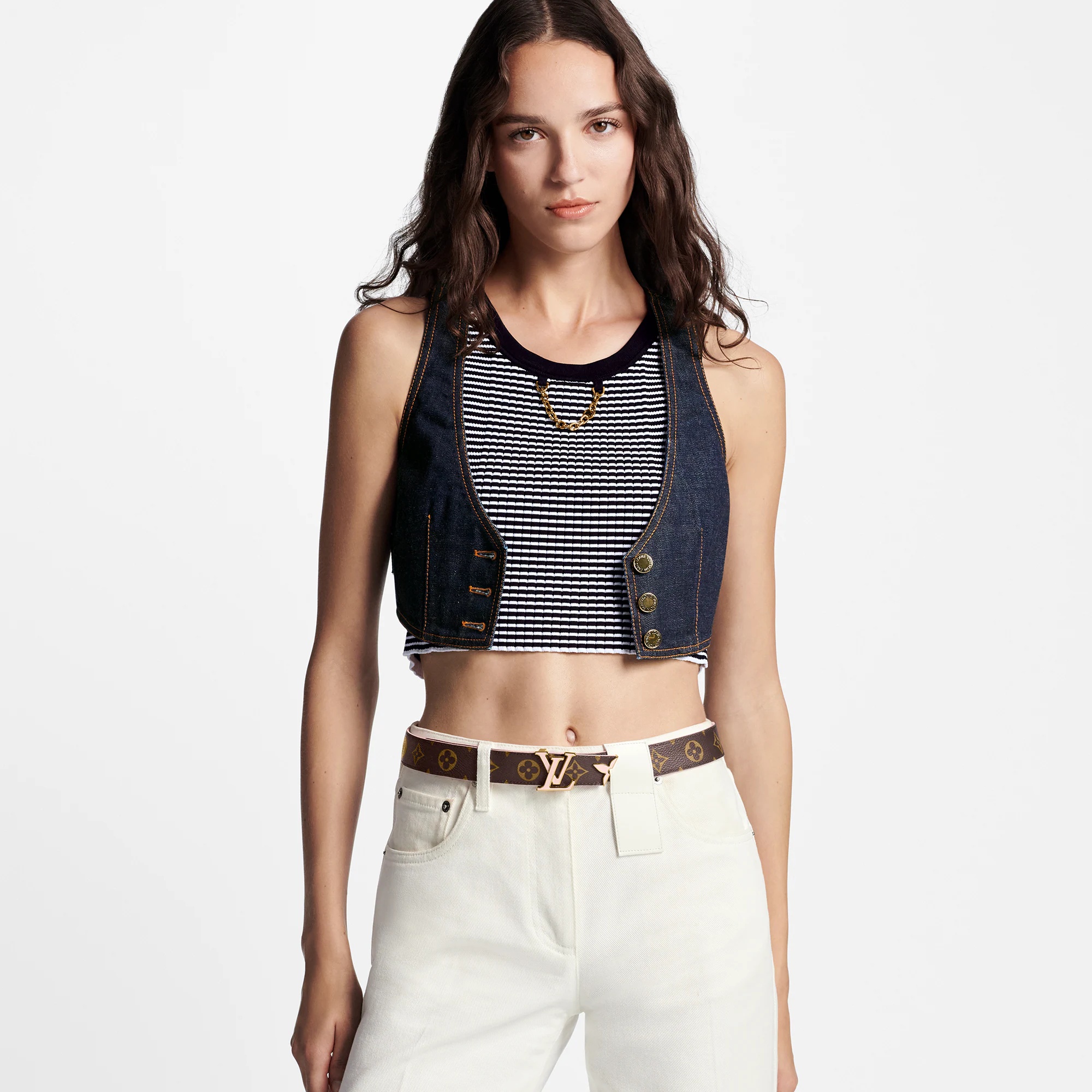 Pretty LV Enamel 30mm Reversible Belt - 6