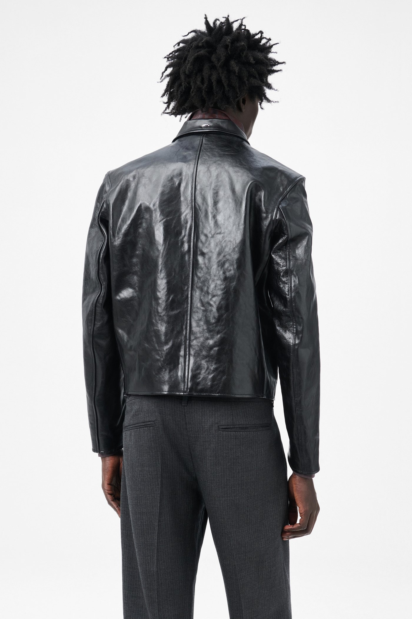 Mini Jacket Top Dyed Black Leather - 6