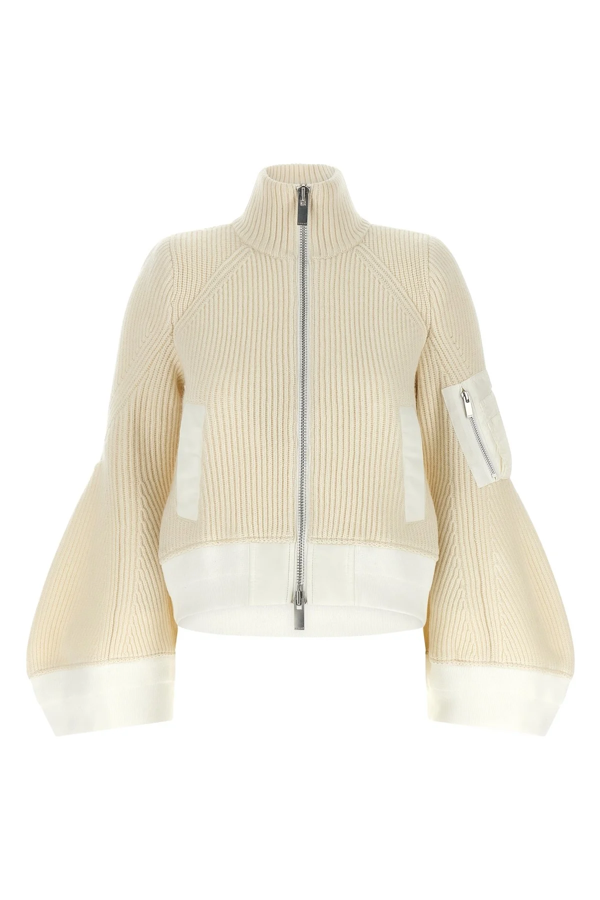 'Nylon Twill X Wool Knit' Blouson - 1