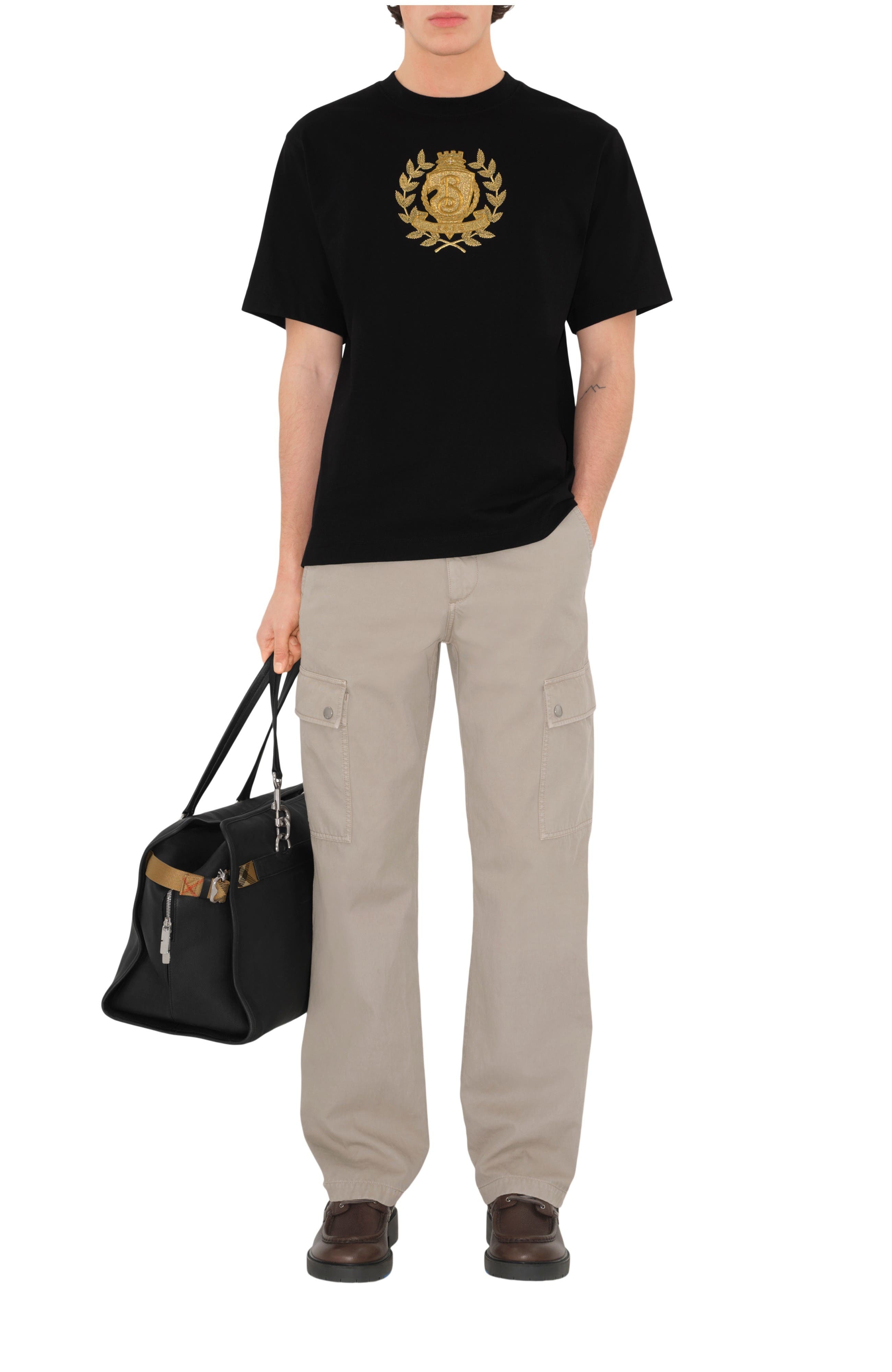 burberry B Crest Cotton T-shirt in Black at Nordstrom - 1