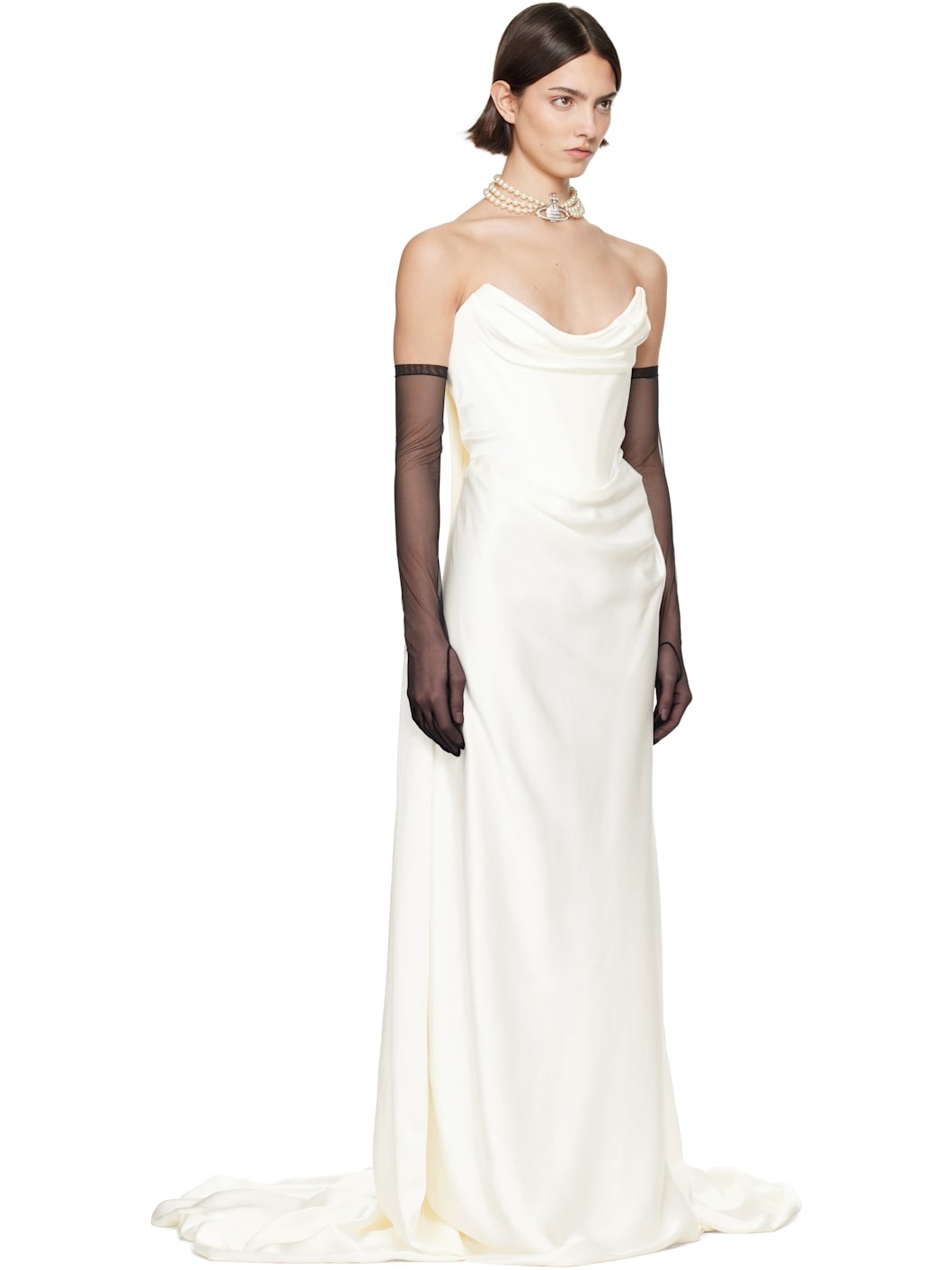 SSENSE Bridal Capsule Galaxy Cape Maxi Dress - 2