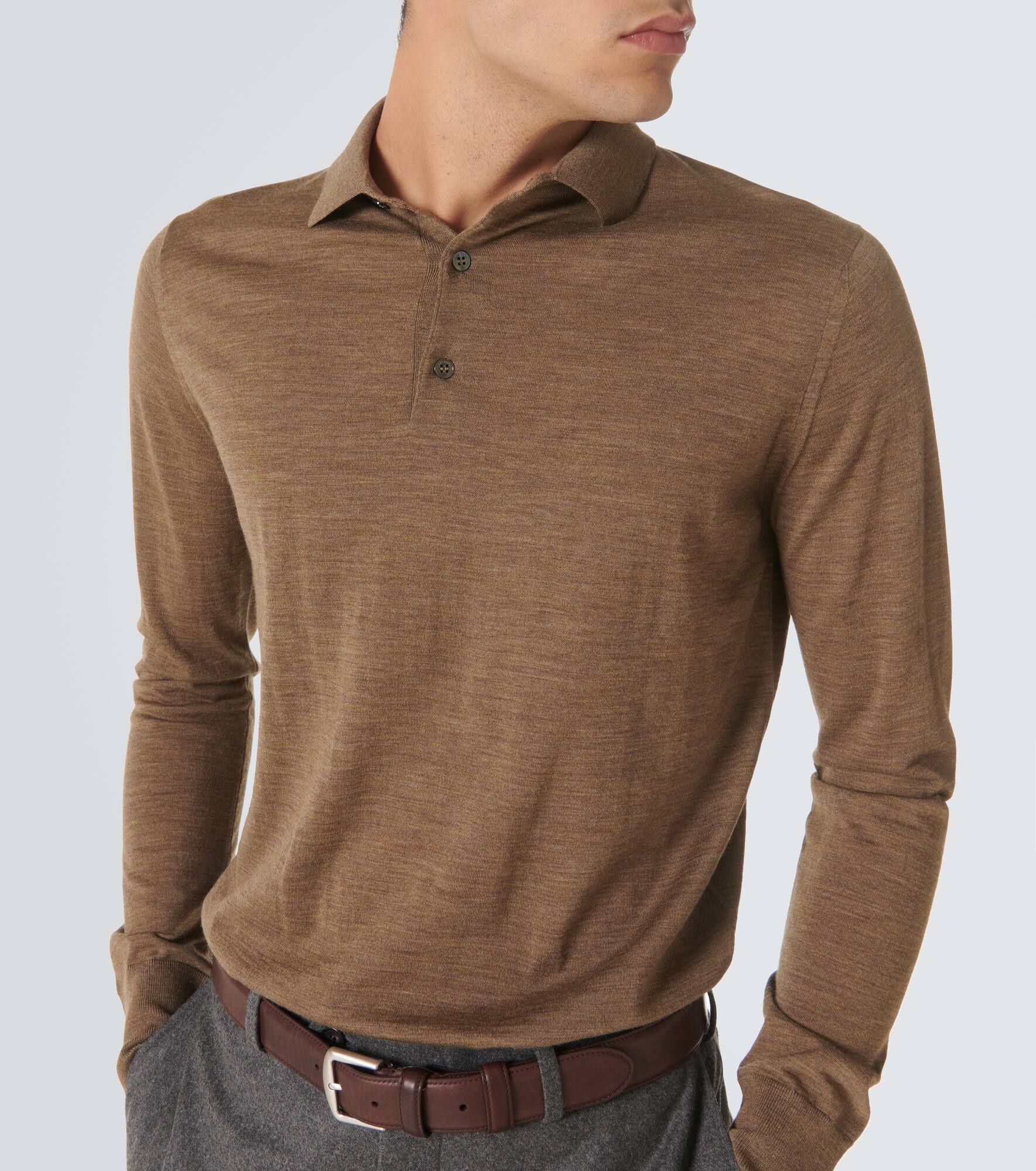 Virgin wool polo sweater - 5