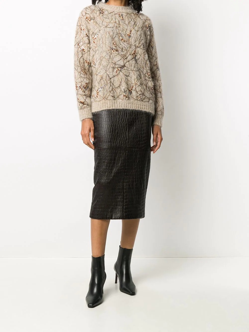 crocodile effect pencil skirt - 2