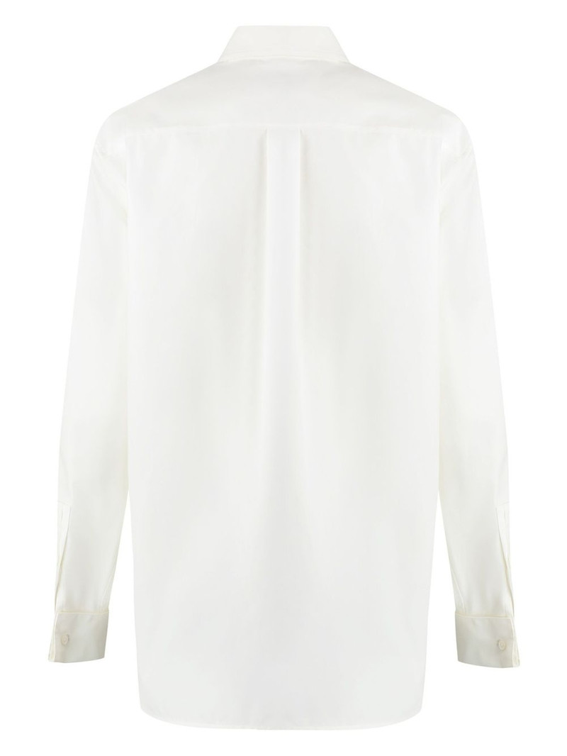 SAINT LAURENT Boyfriend spread-collar cotton shirt outlook