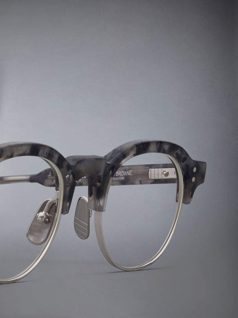TORTOISE ACETATE AND TITANIUM OVAL EYEGLASSES 3