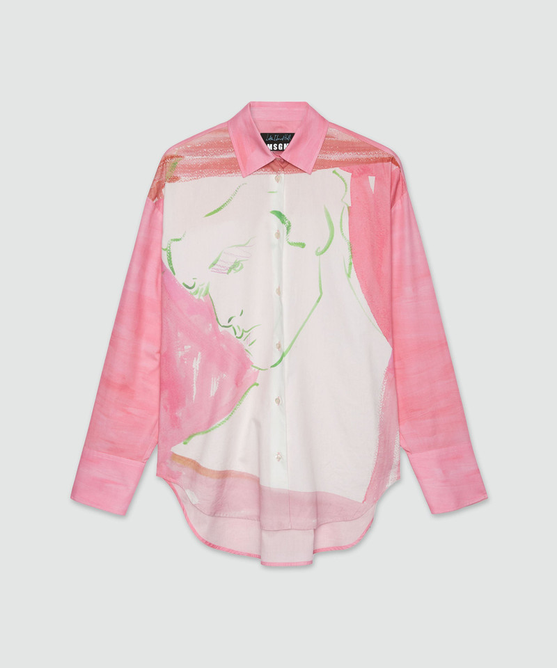 Luke Edward Hall x MSGM print cotton shirt 1