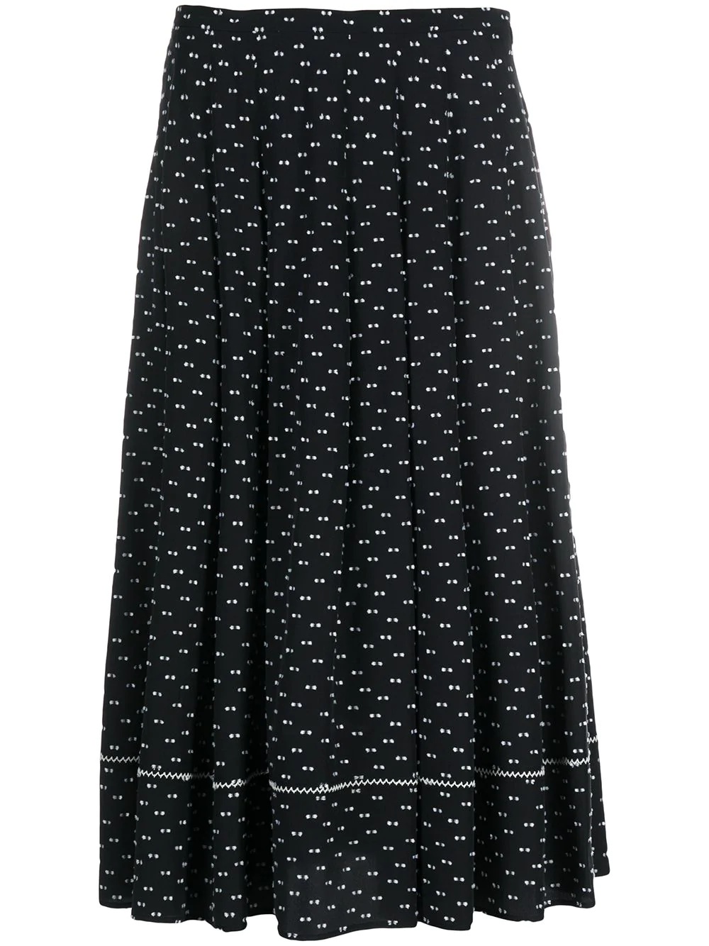 patterned pleated skirt - 1