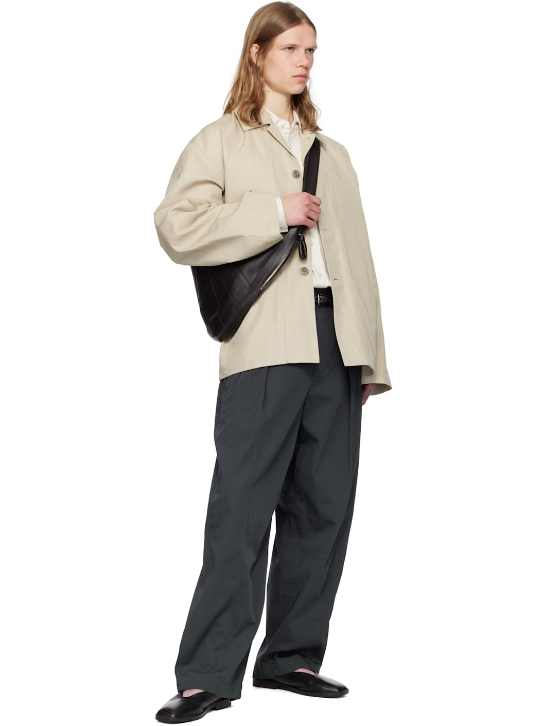 Gray Maxi Pleated Trousers - 5