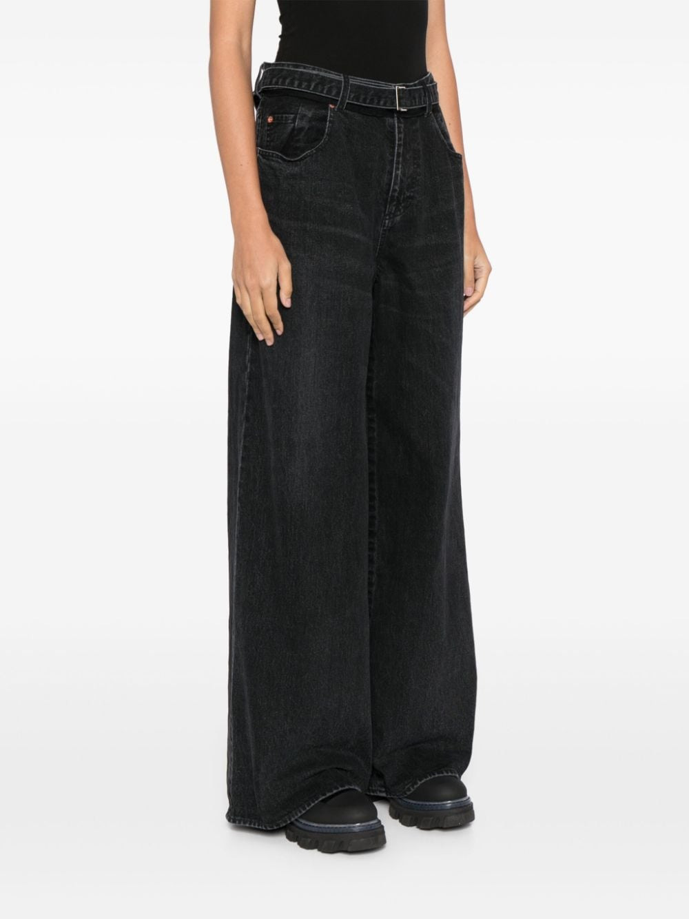 Sacai Women Wide-Leg Denim Jeans - 2