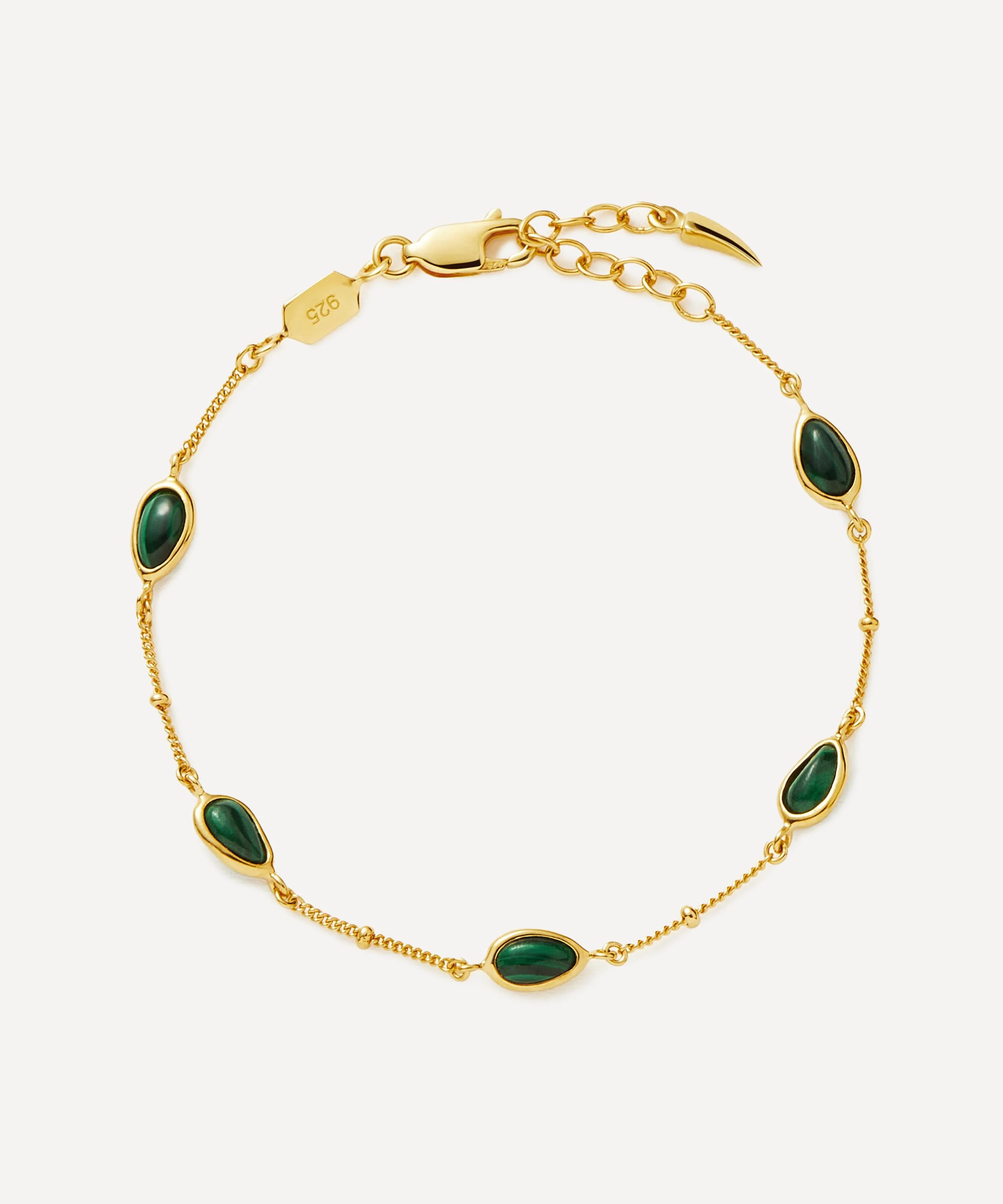 18ct Gold-Plated Vermeil Silver Magma Gemstone Charm Bracelet - 1