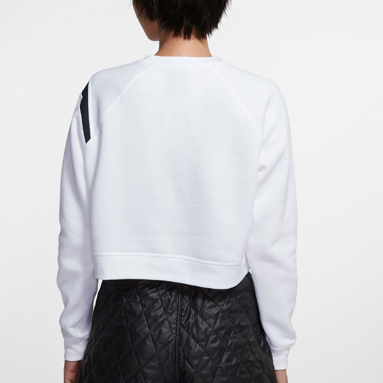 (WMNS) Nike Sportswear Swoosh Large Fleece Round Neck White BV3934-100 - 4