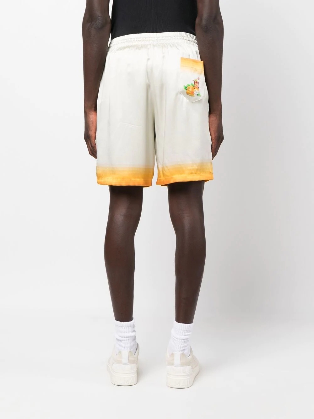 graphic-print silk shorts - 4