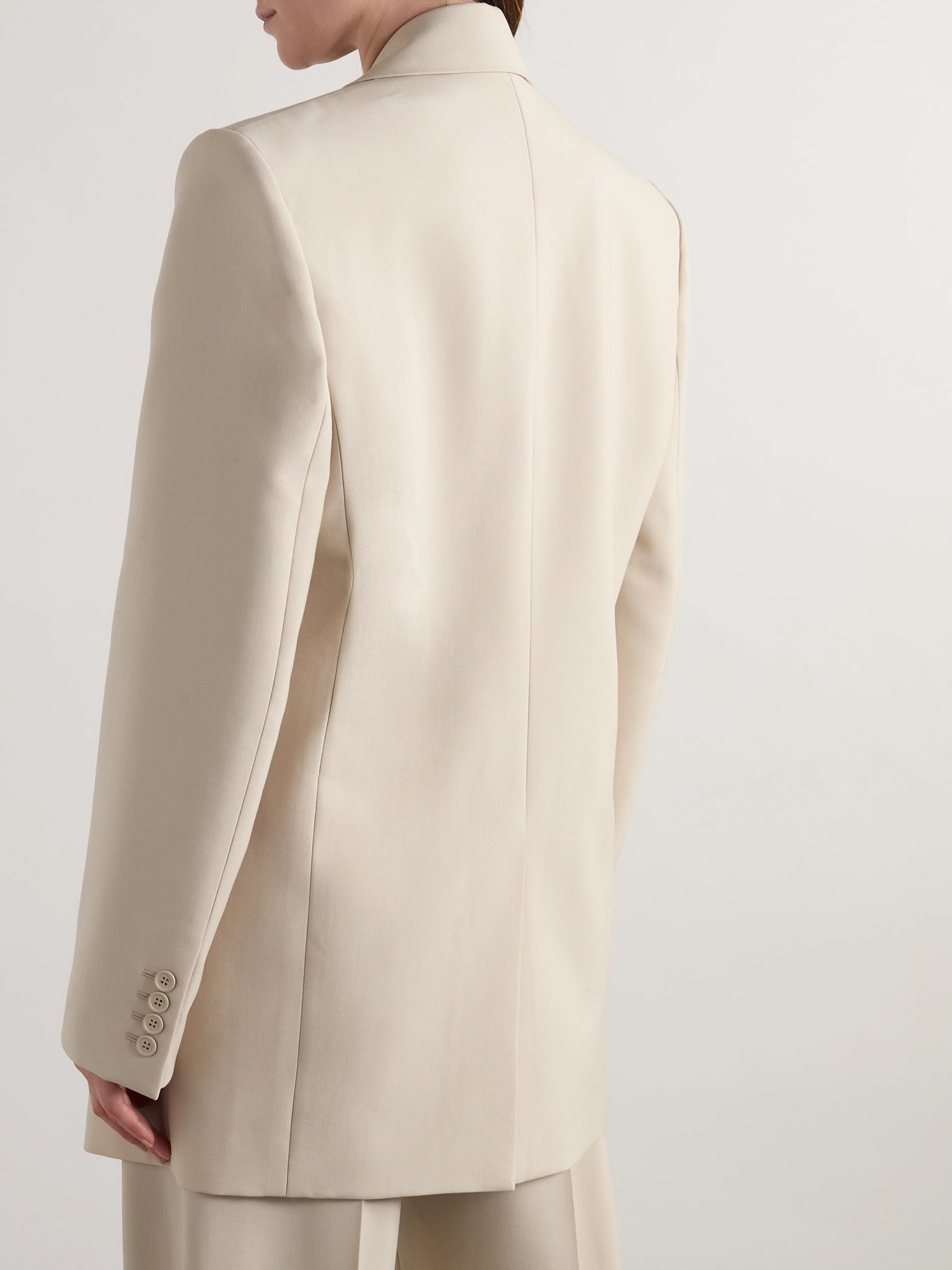 Oversized wool blazer Beige - 3