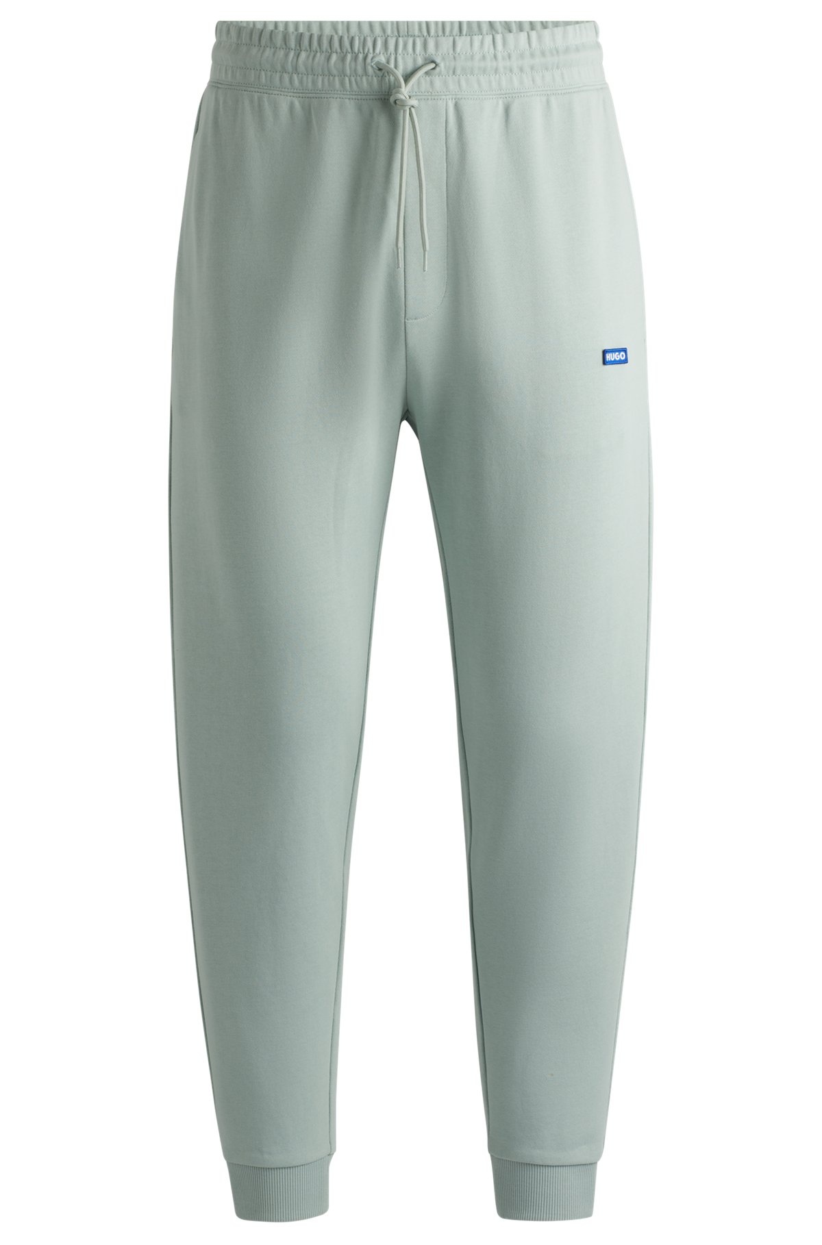 COTTON-TERRY TRACKSUIT BOTTOMS WITH BLUE LOGO PATCH - 1