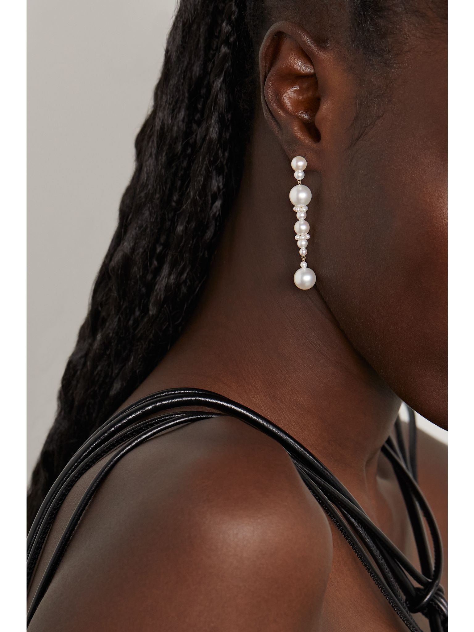 Escalier de Perle 14-karat gold pearl earrings White - 2
