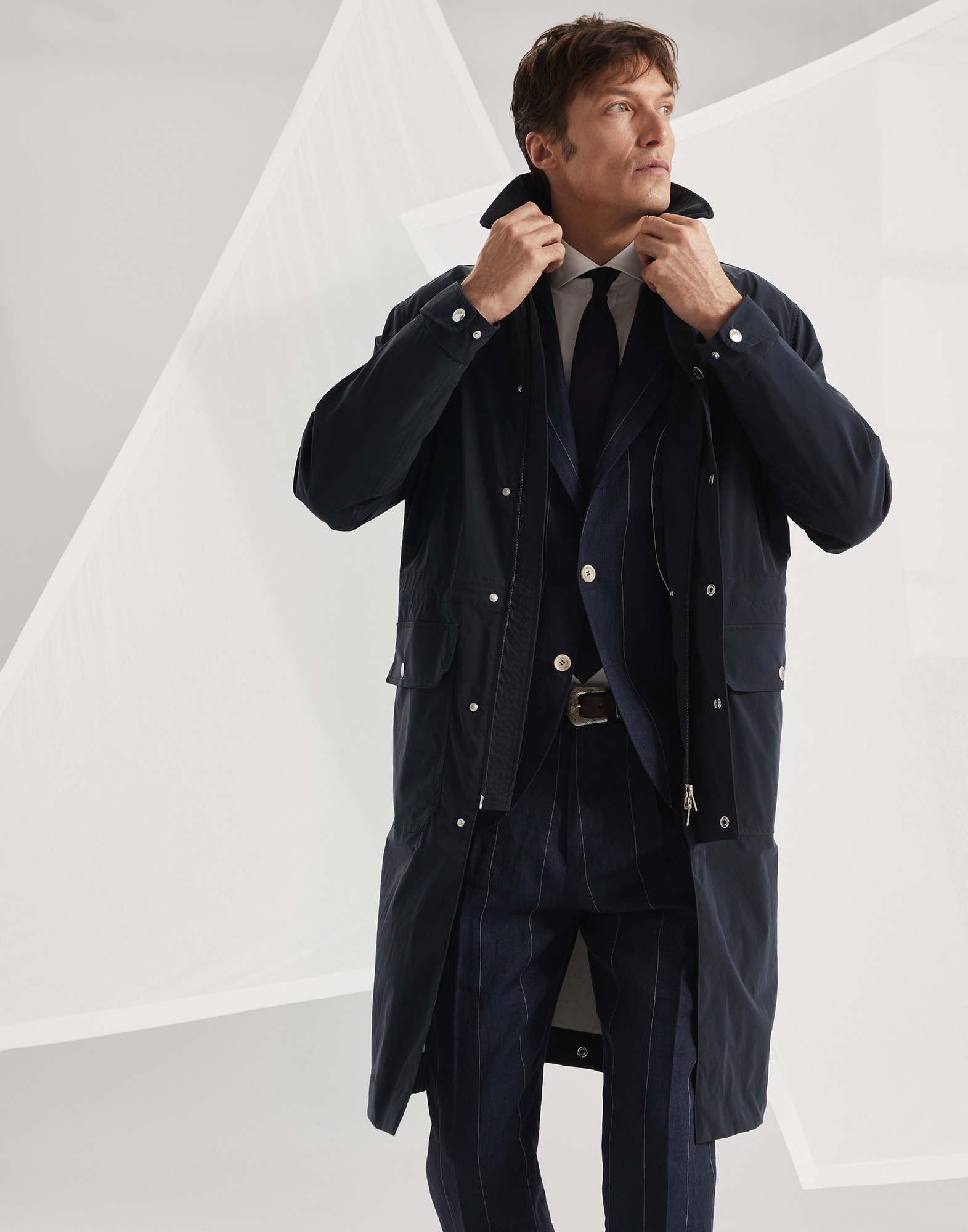 Water-resistant bonded cotton unlined convertible parka - 4