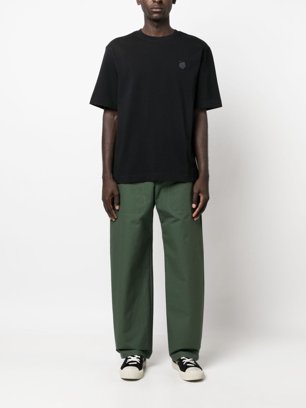 fox-patch cotton T-shirt - 2