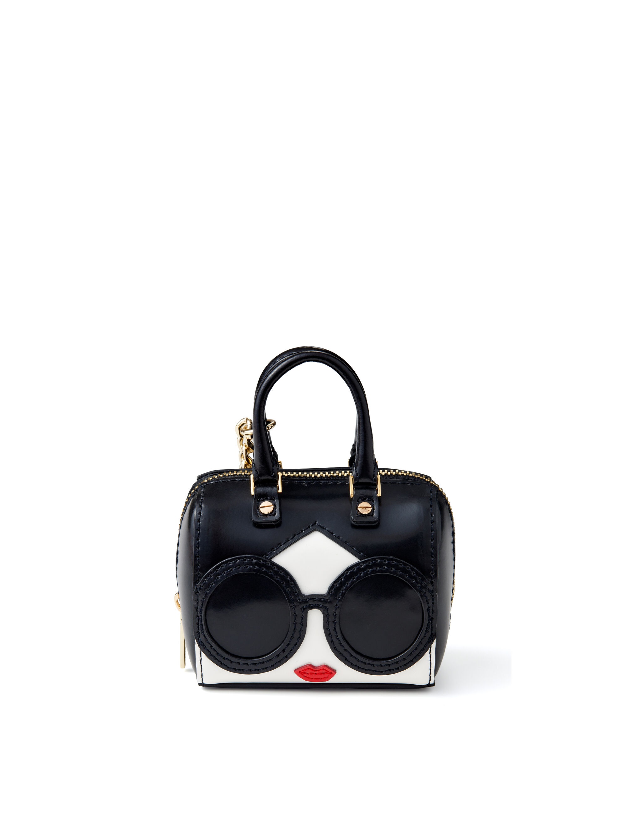 OLIVIA STACEFACE LEATHER KEY CHARM - 1
