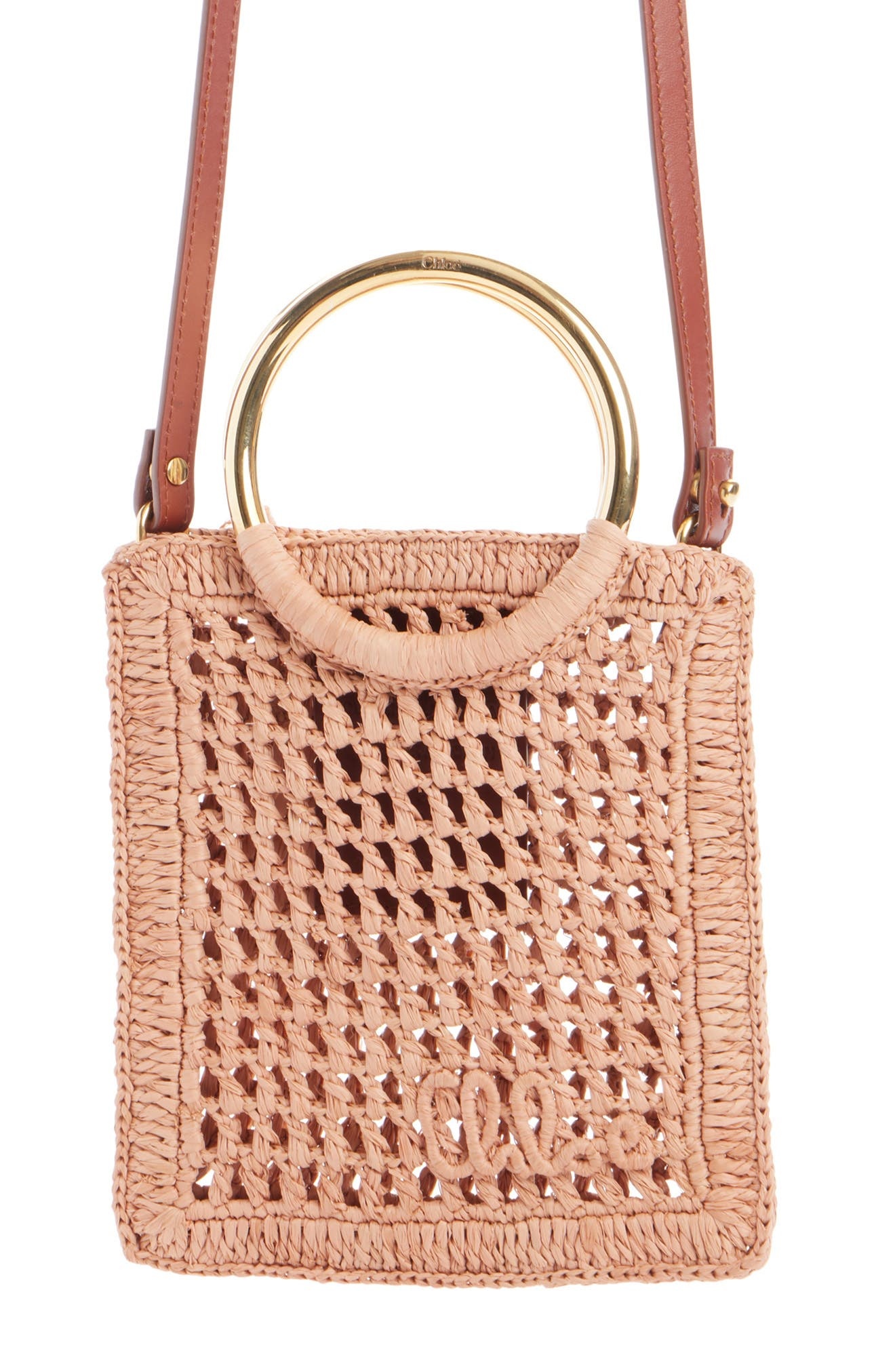 Chloé Mini Summer Banana Raffia Tote in Summery Beige at Nordstrom - 1