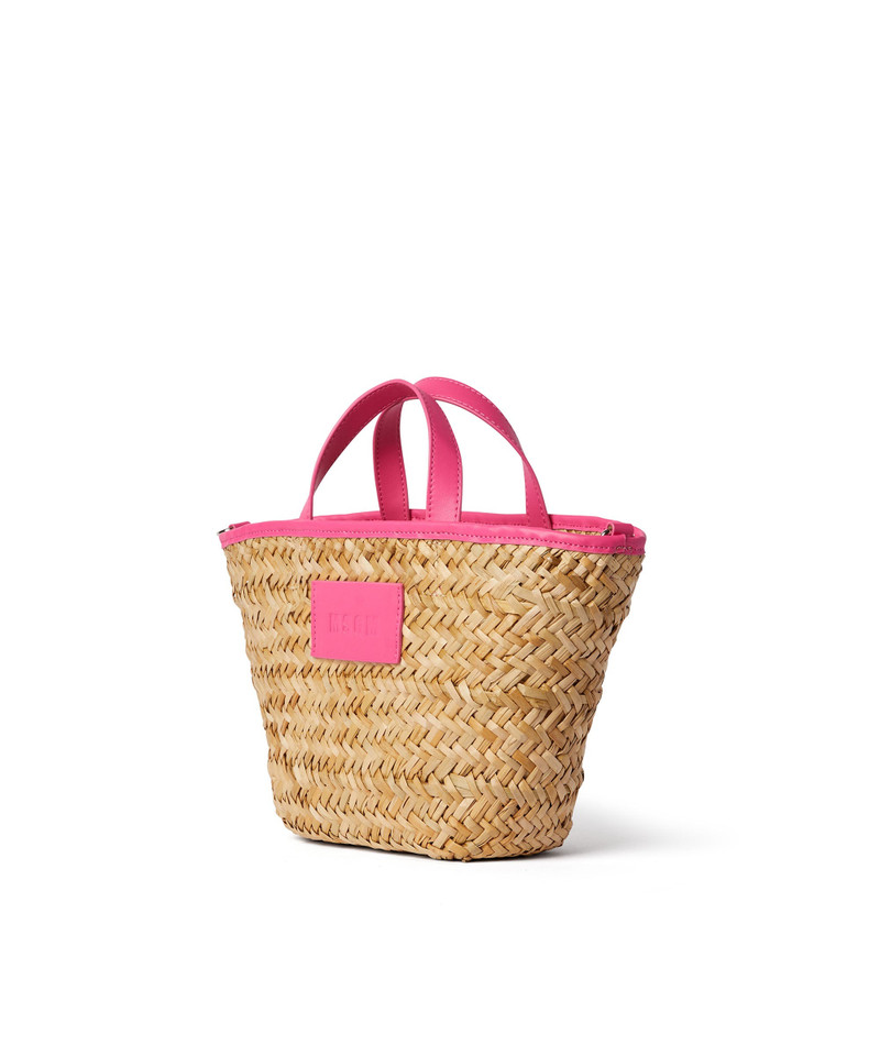 Large straw tote bag with accomanying mini pouch 3