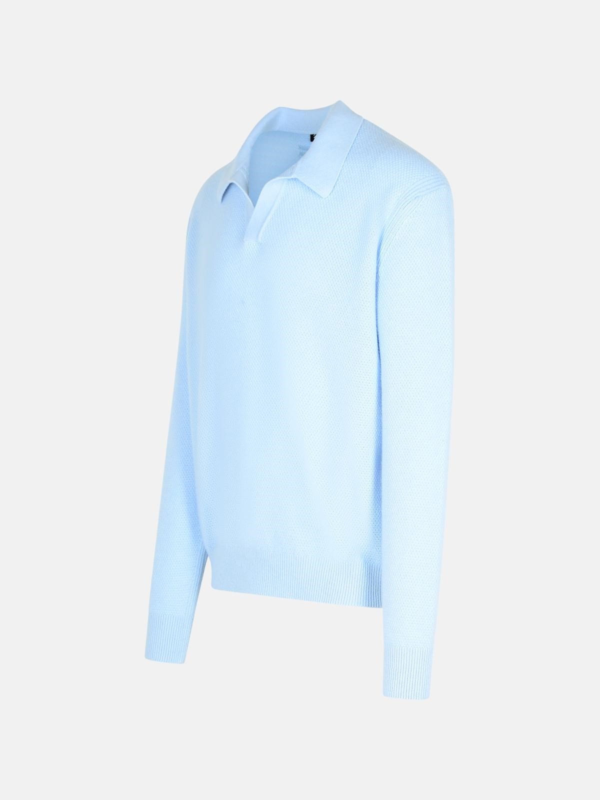 LIGHT BLUE CASHMERE SWEATER - 2