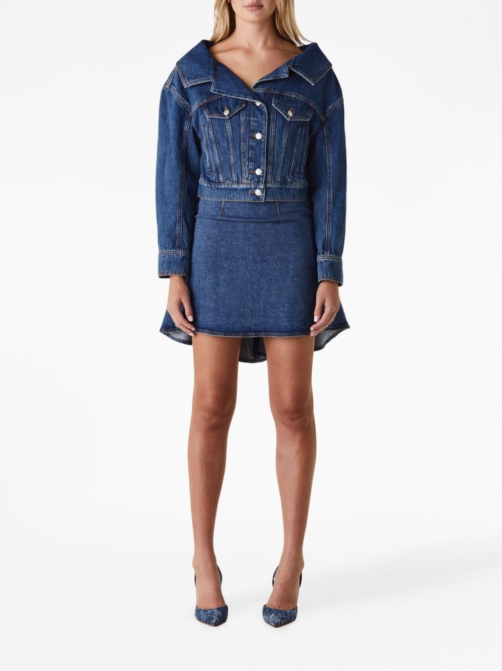 cropped denim jacket - 2