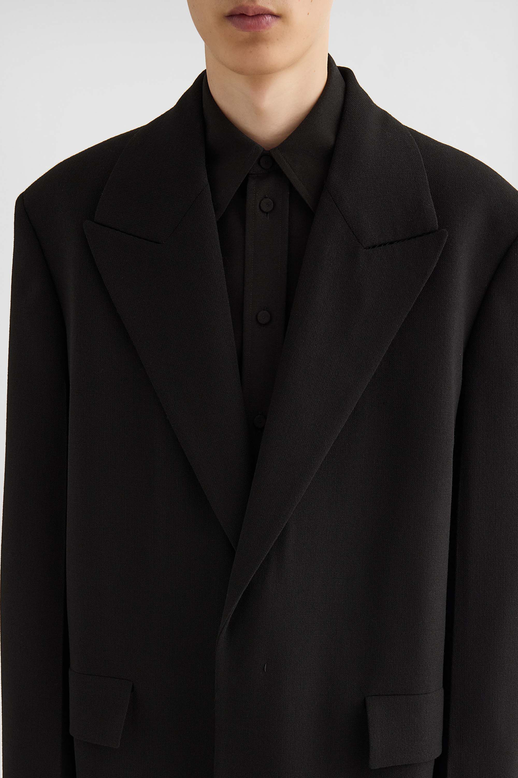 Wool Canvas Tailored Coat - 4