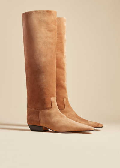 KHAITE The Marfa Knee-High Boot in Camel Suede outlook