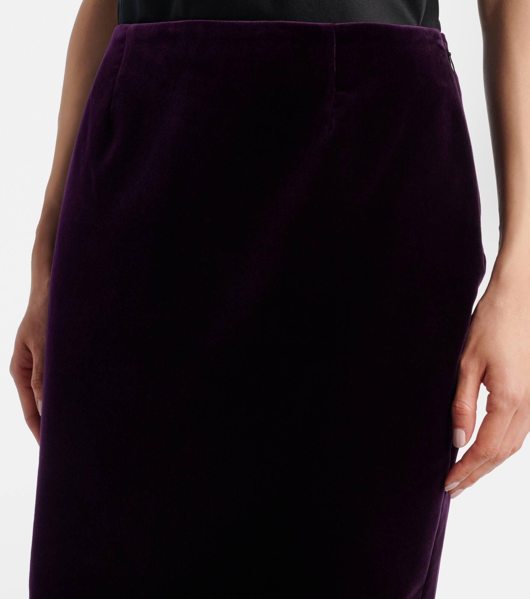 Peplum cotton velvet midi skirt - 4