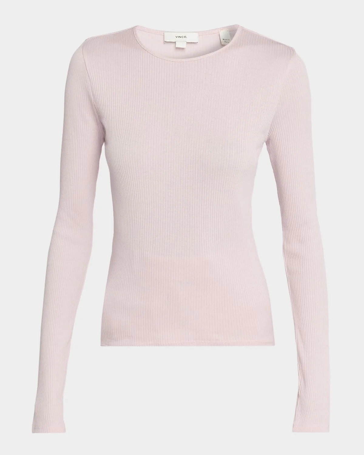 Ribbed Long-Sleeve Crewneck Top - 1