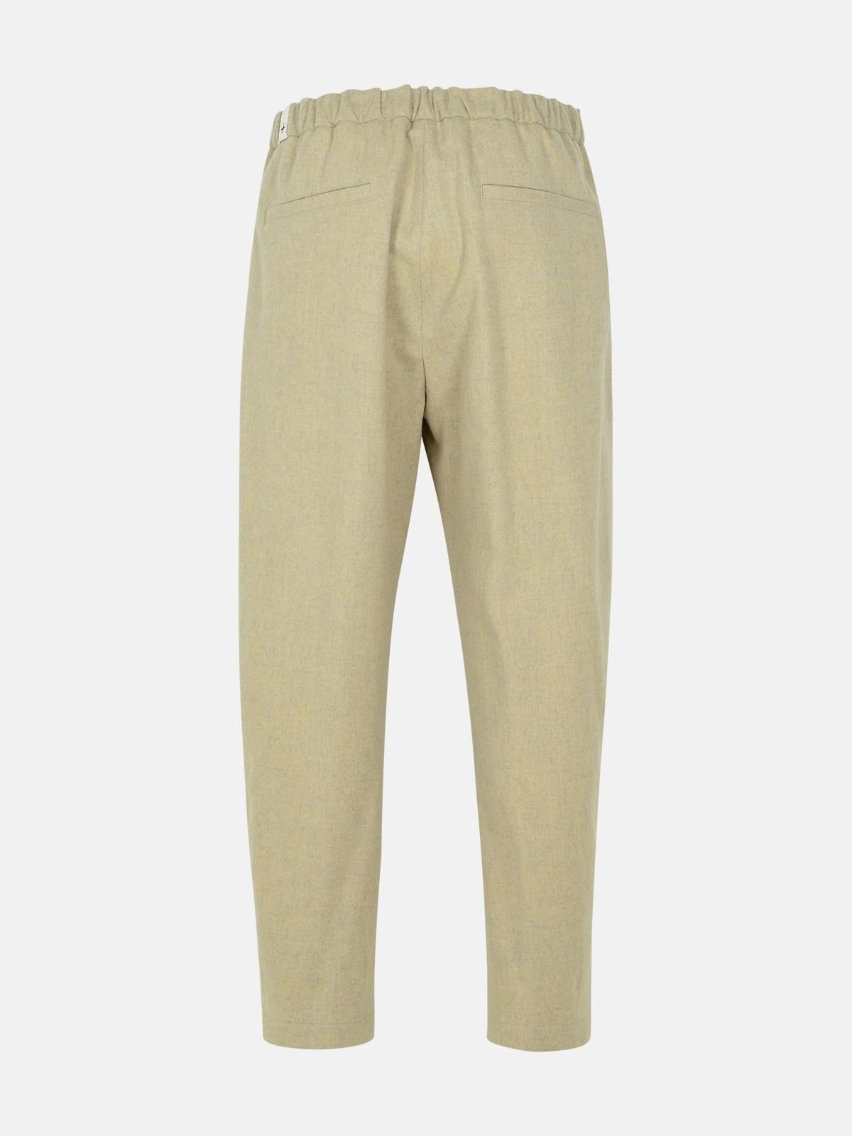 BEIGE VIRGIN WOOL TROUSERS - 3