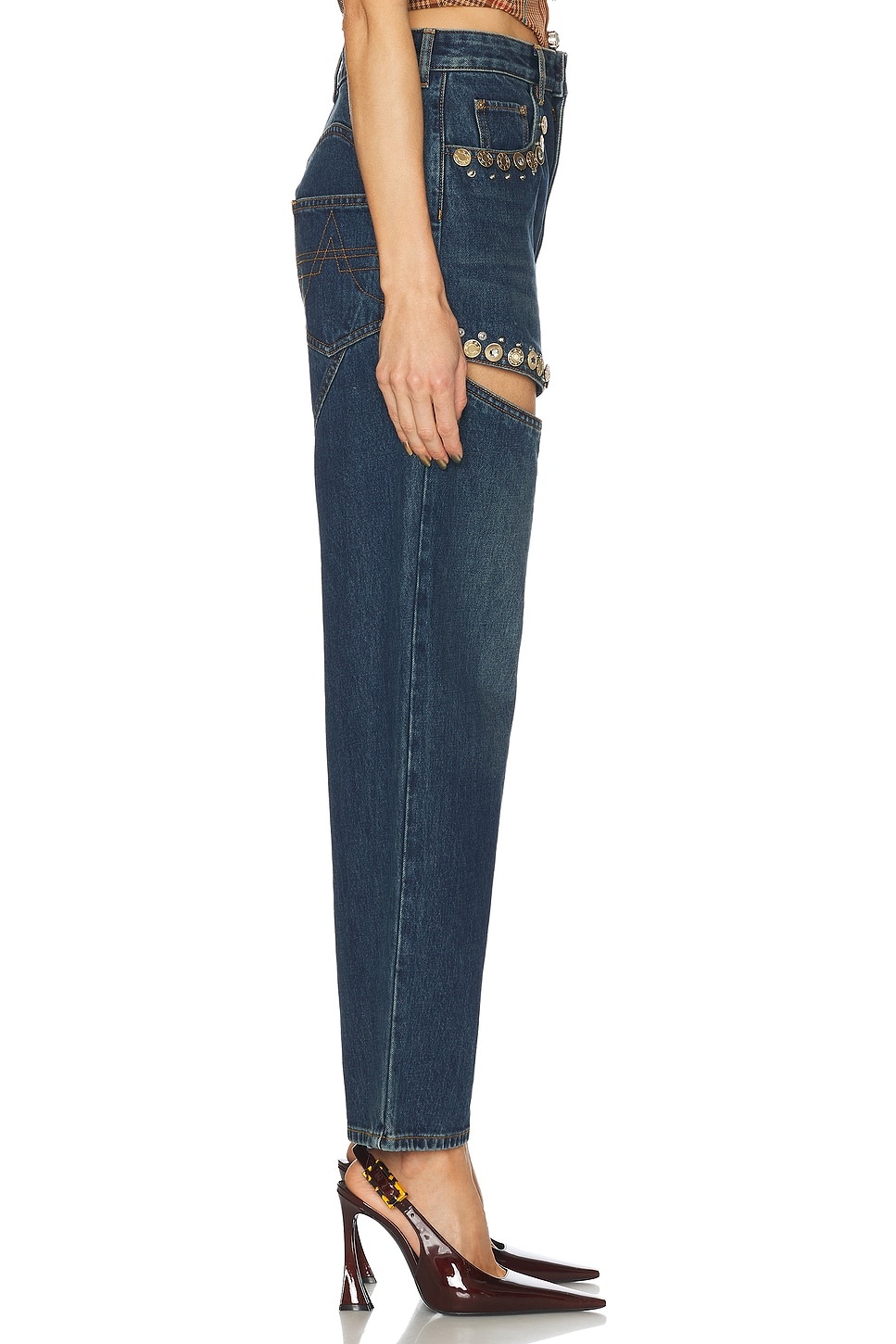 Crystal Cut Out Straight Leg - 3