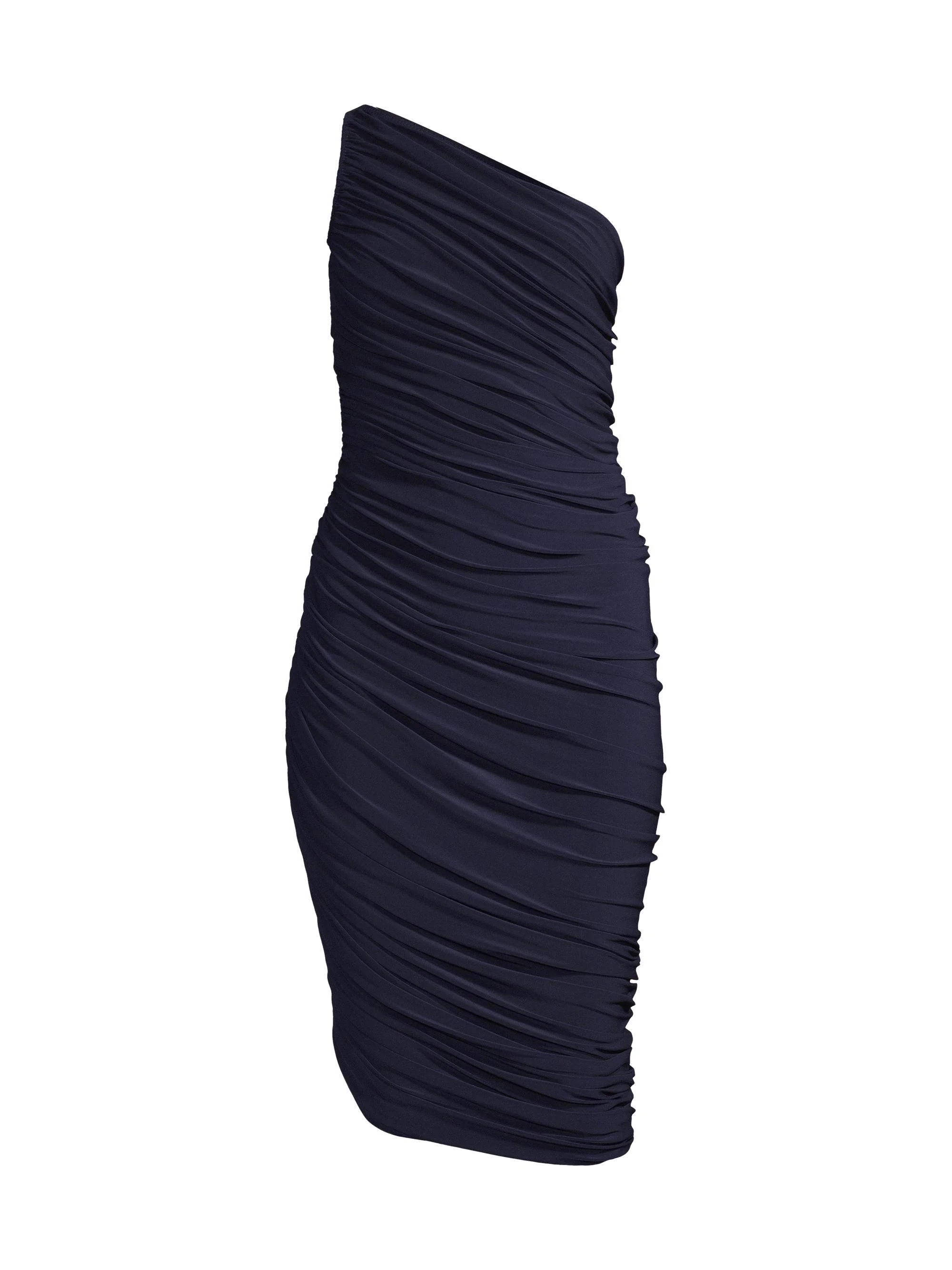 Women's Diana Ruched One-Shoulder Midi-Dress - True Navy - 1