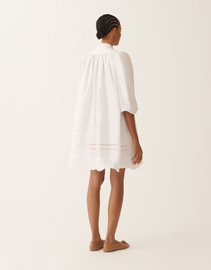 Optical white poplin dress 4
