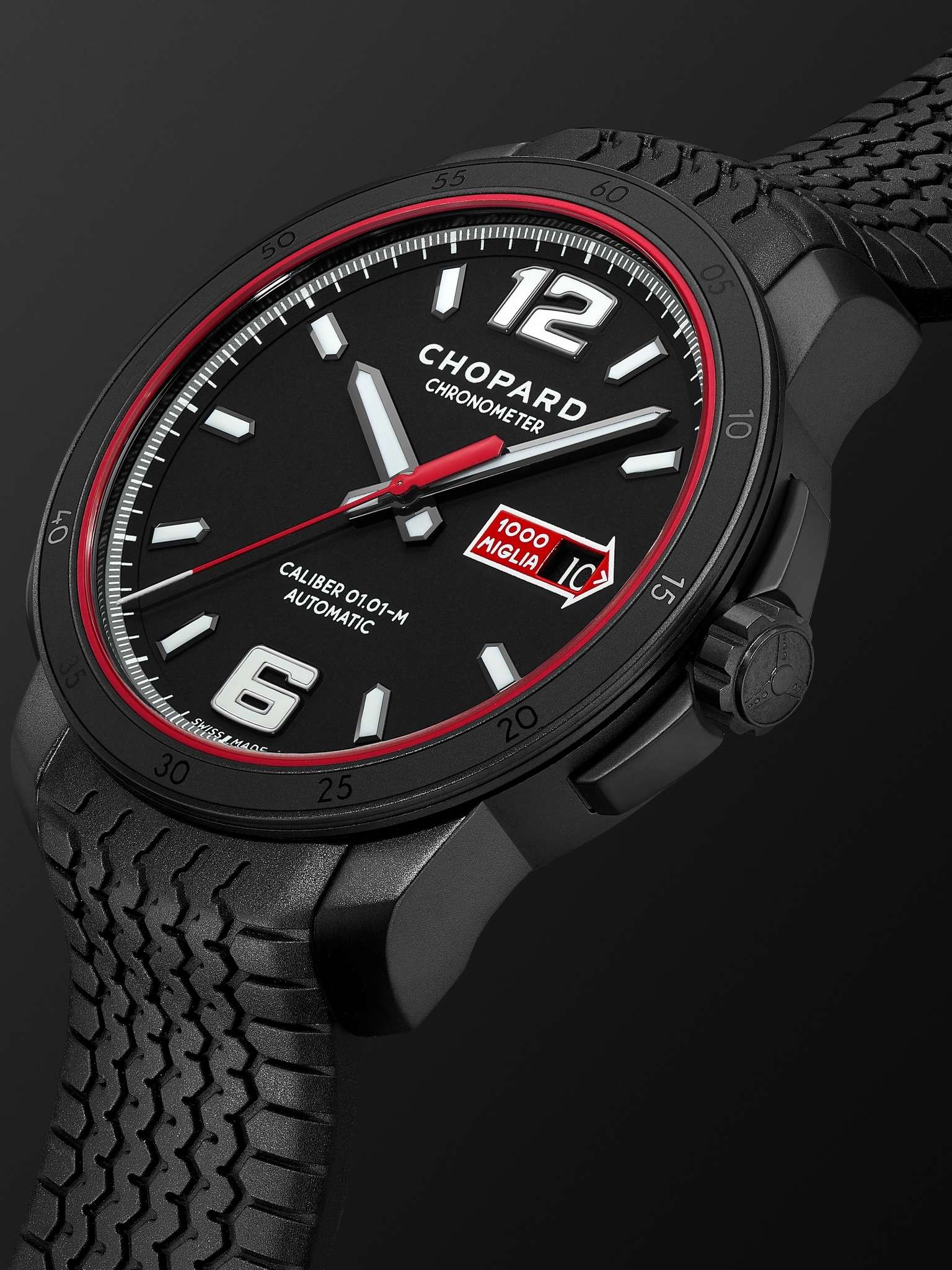 Mille Miglia GTS Speedblack Automatic Speed Limited Edition 43mm DLC-Coated Stainless Steel and Rubb - 4