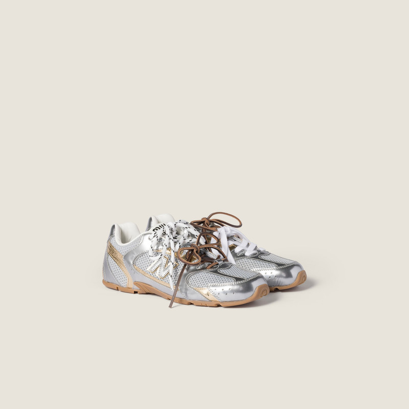 New Balance X Miu Miu 530 SL metallic leather and mesh sneakers 1