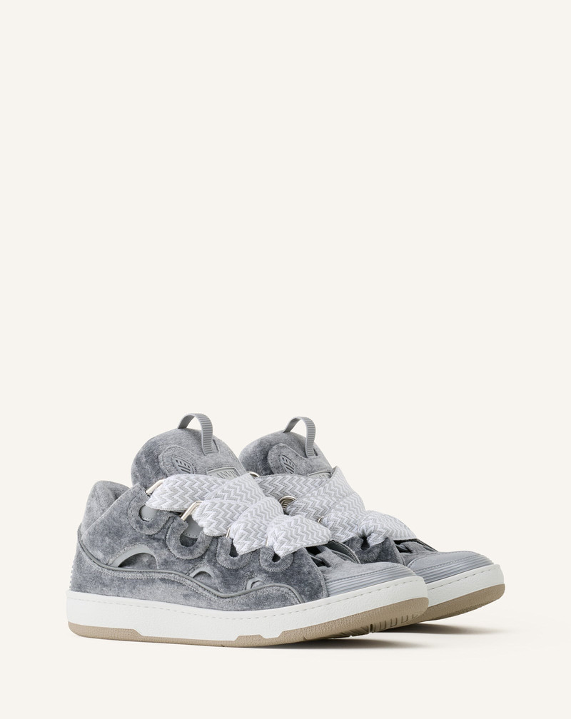 Lanvin BLUE CURB SNEAKERS IN JERSEY outlook